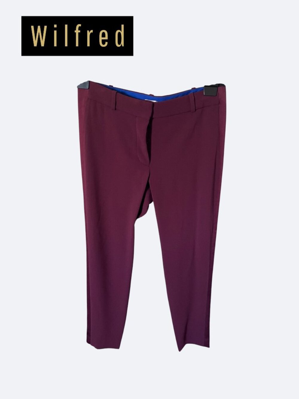 Wilfred Aritzia Burgundy Tailored Trousers Silk Trim Pants